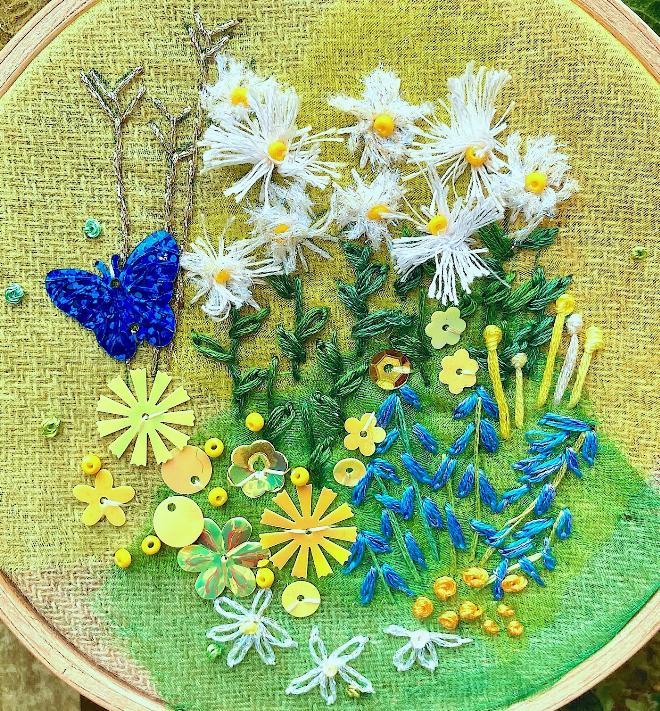 Daisies and Penstemons