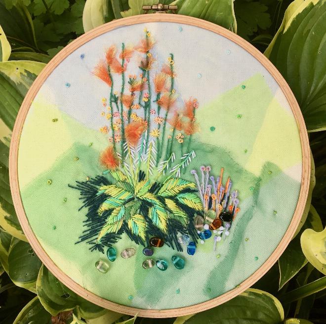 Hostas and Hollyhocks